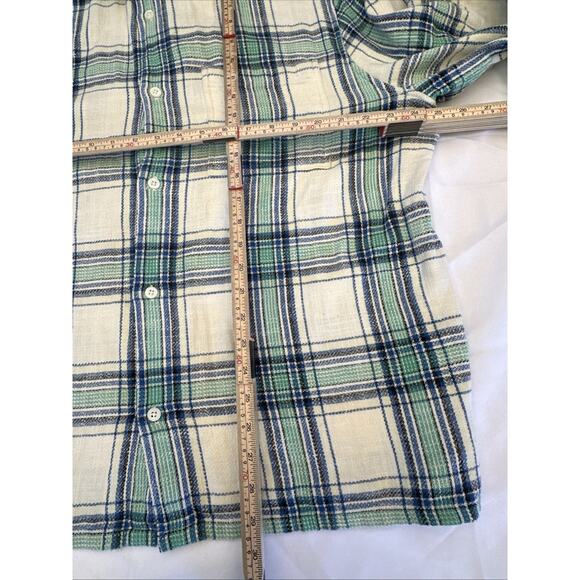Madewell Shirt Mens XXL 2XL Green Blue Tartan Easy Fit Twill Baggy Overshirt - Picture 5 of 14